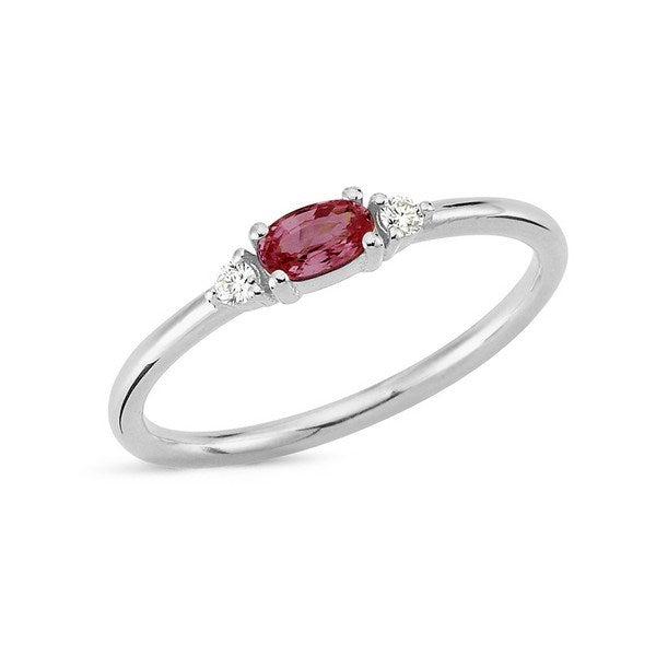Petit Nuran ring i 14 kt hvidguld med rubin og brillanter